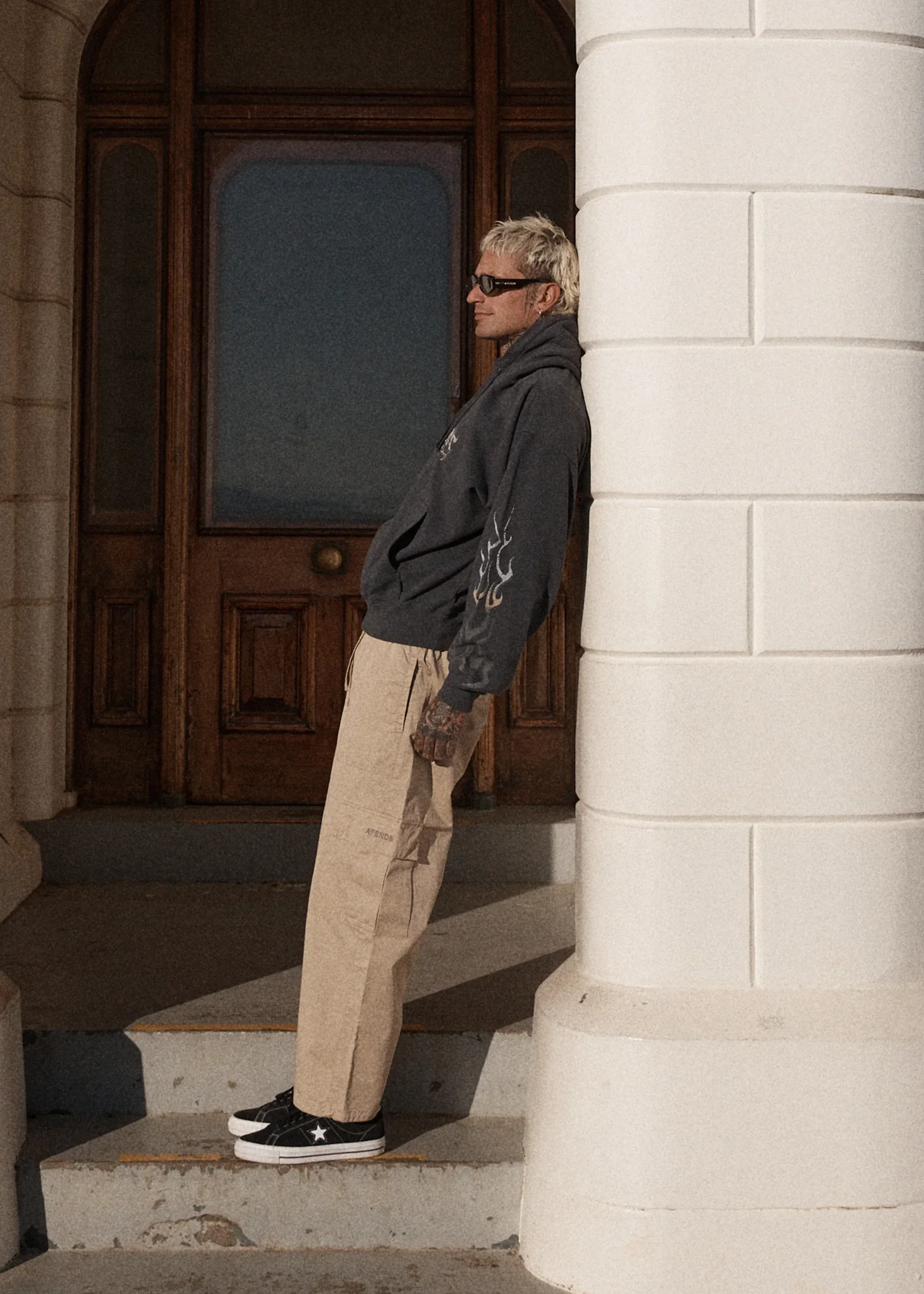 AFENDS Mens Atlas - Twill Cargo Pants - Taupe - Image 3