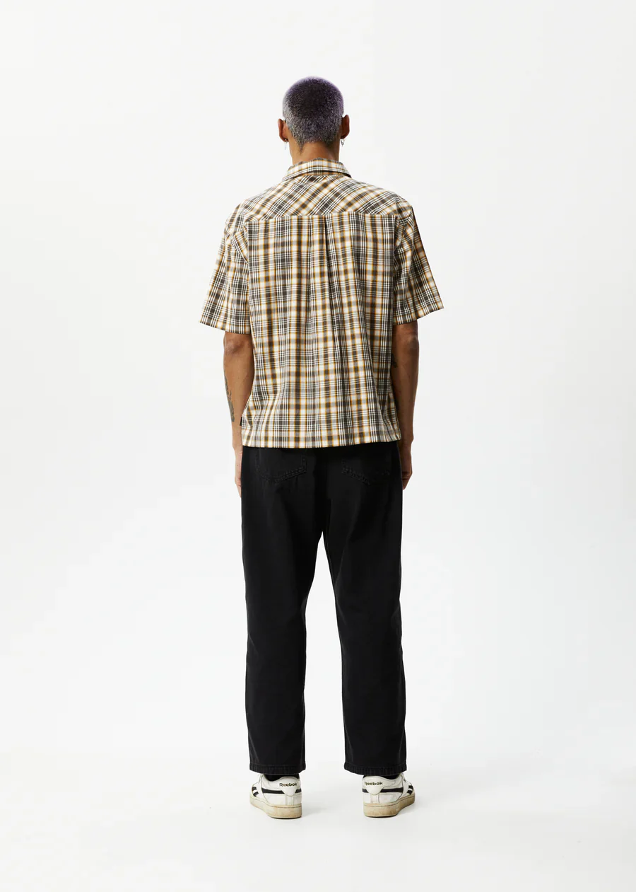 AFENDS Mens Check Out - Short Sleeve Shirt - Moonbeam Check - Image 11