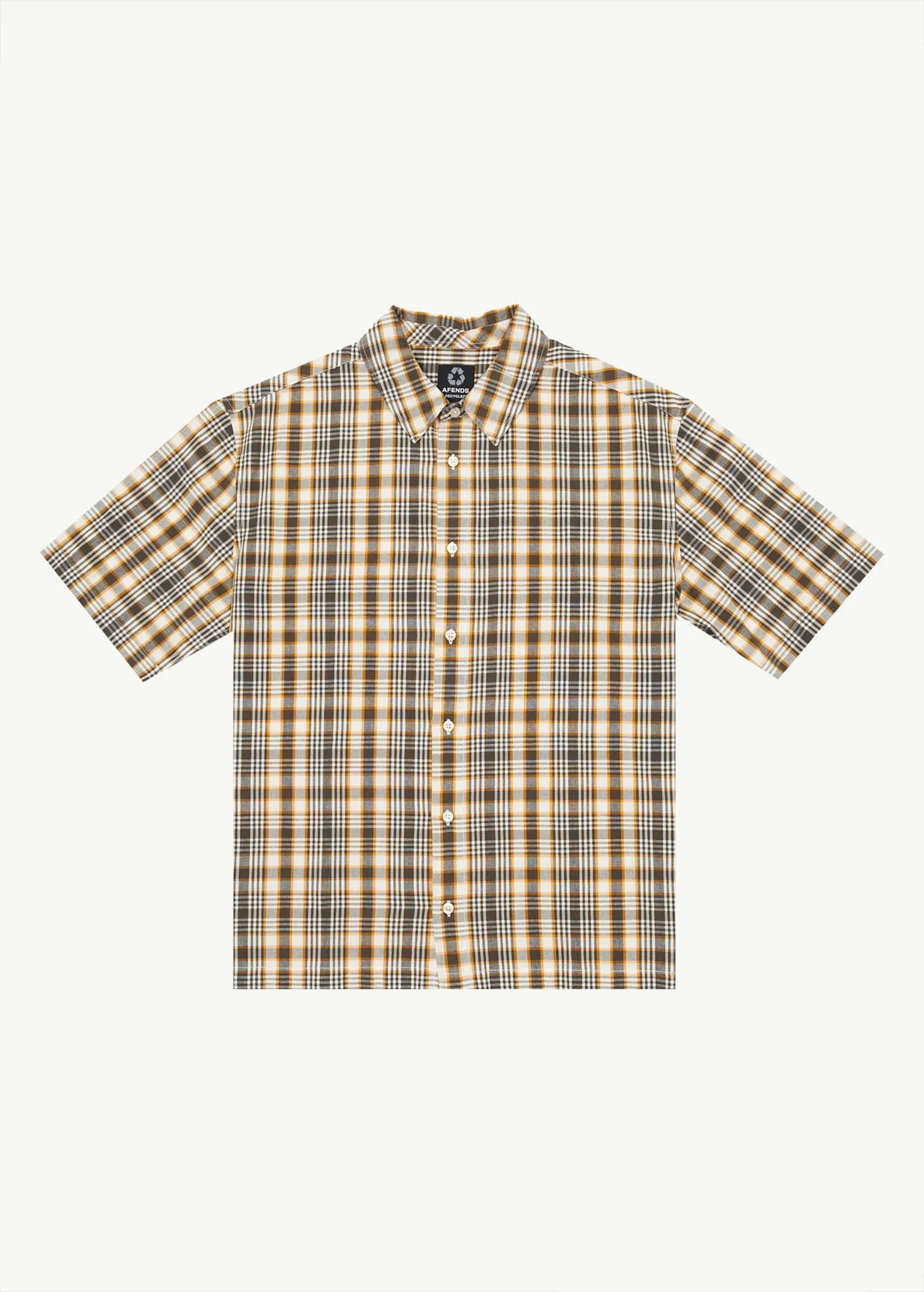 AFENDS Mens Check Out - Short Sleeve Shirt - Moonbeam Check - Image 7