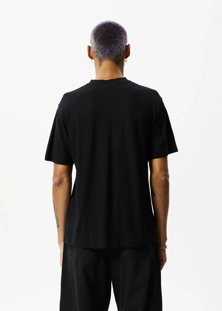 AFENDS MENS Classic - Hemp Retro Tee  Shirt - Black - Image 4