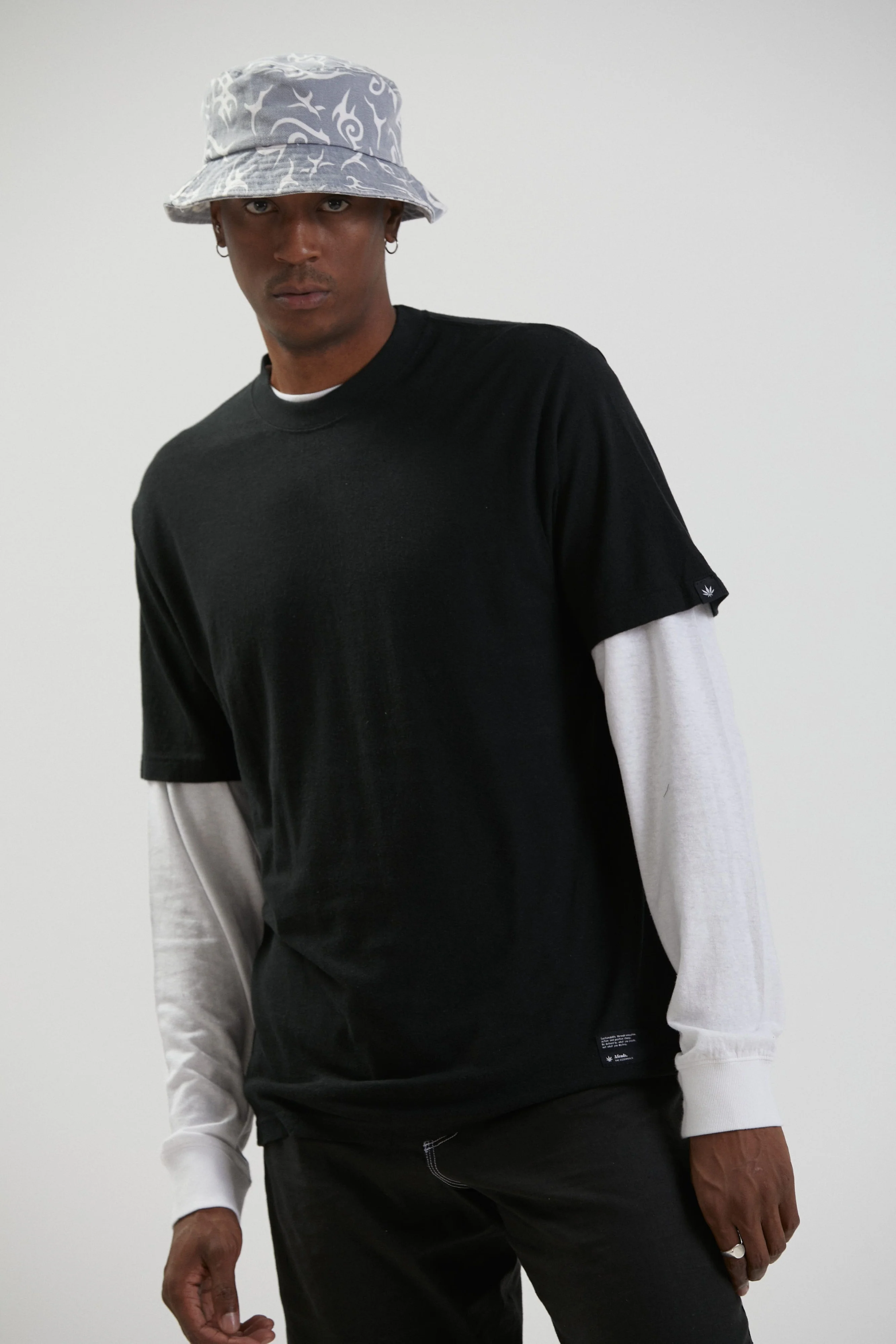AFENDS MENS Classic - Hemp Retro Tee  Shirt - Black - Image 5
