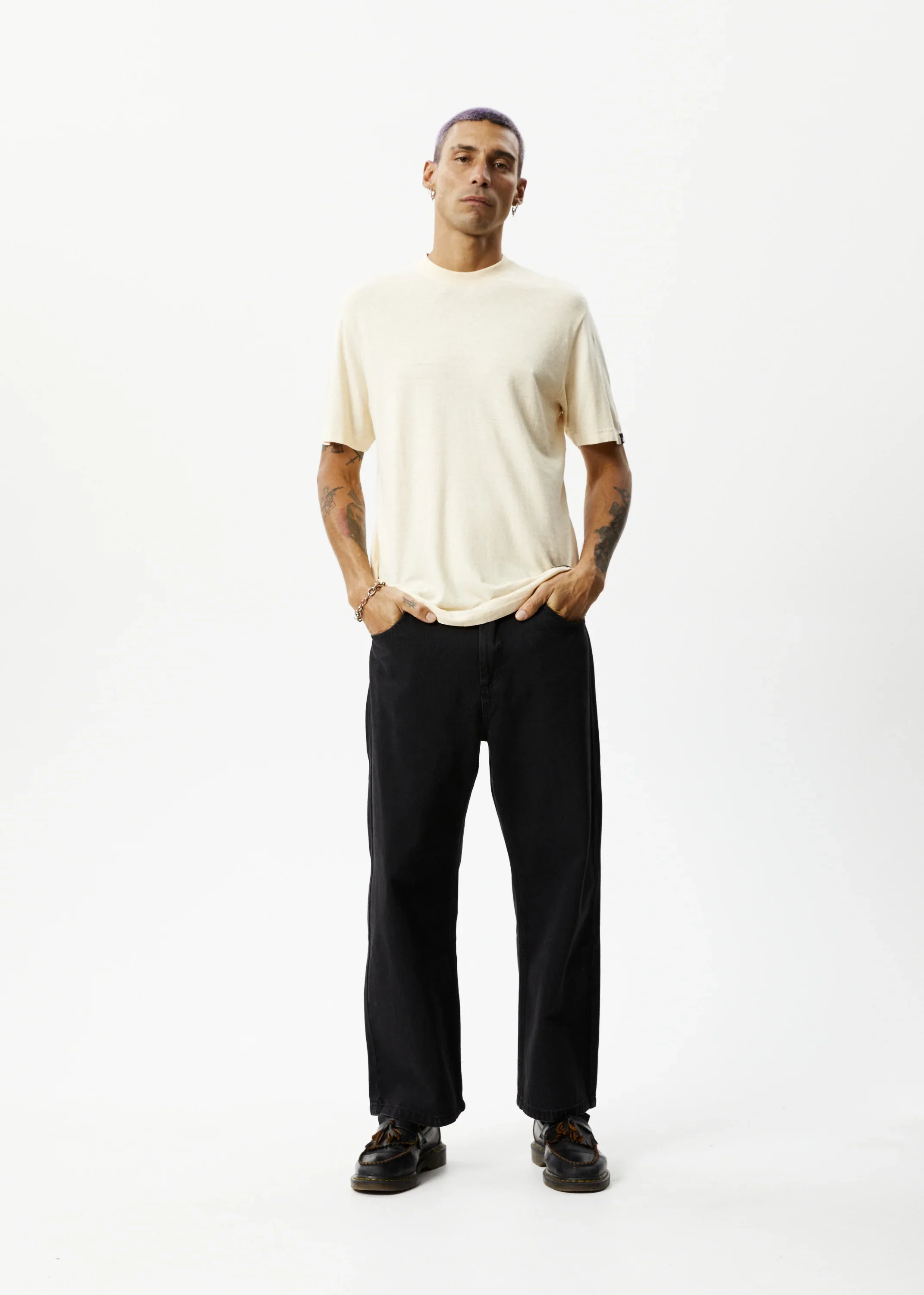 AFENDS Mens Classic - Retro Fit T-Shirt - Sand - Image 3