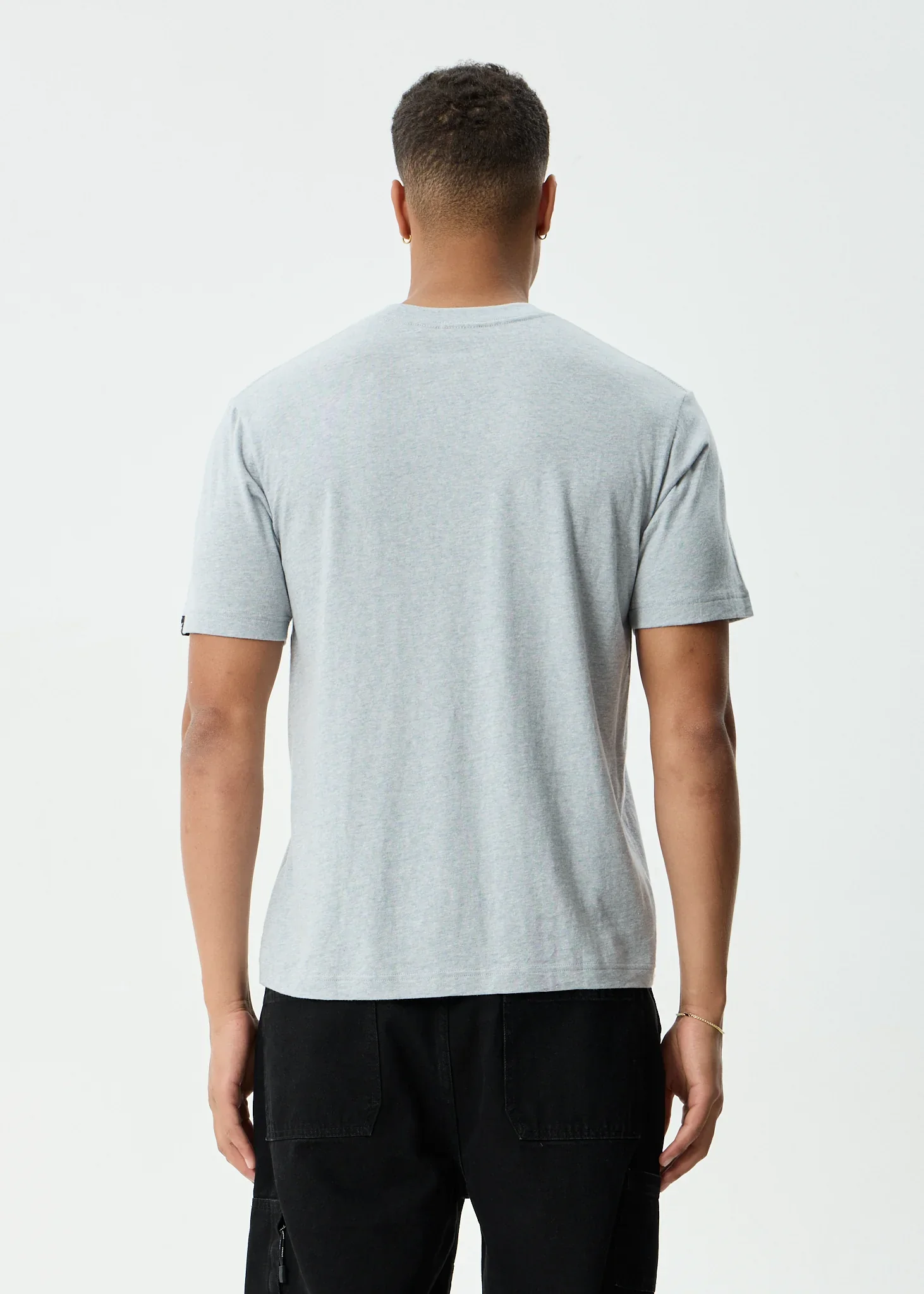AFENDS Mens Classic Retro Tee in Shadow Grey Marle - Image 6