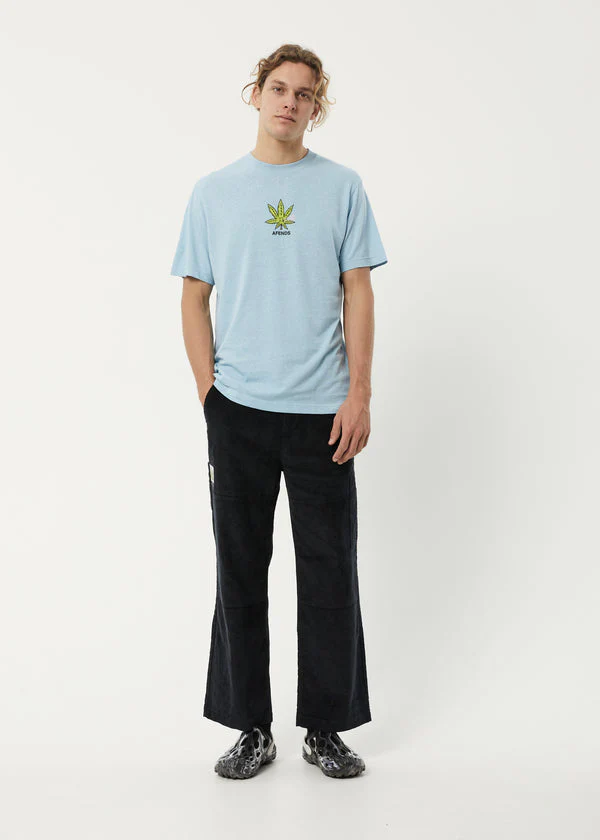 AFENDS Mens Coasting Hemp Retro Graphic Tee Shirt  Sky Blue - Image 3
