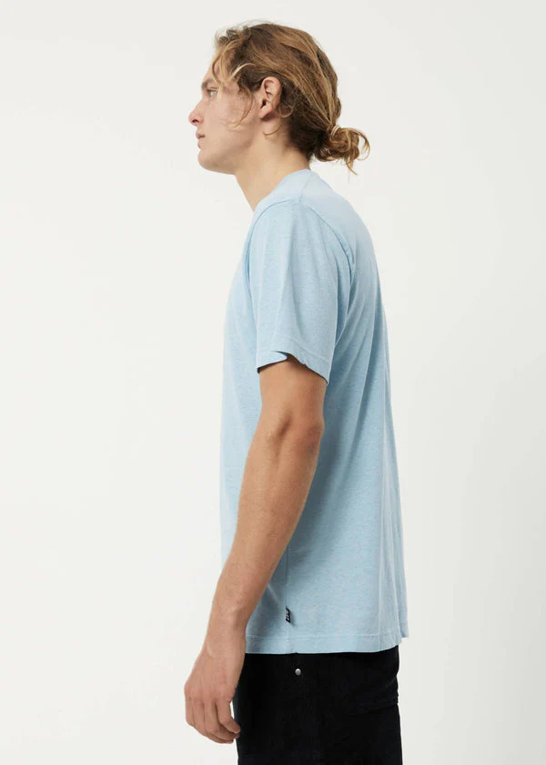 AFENDS Mens Coasting Hemp Retro Graphic Tee Shirt  Sky Blue - Image 4