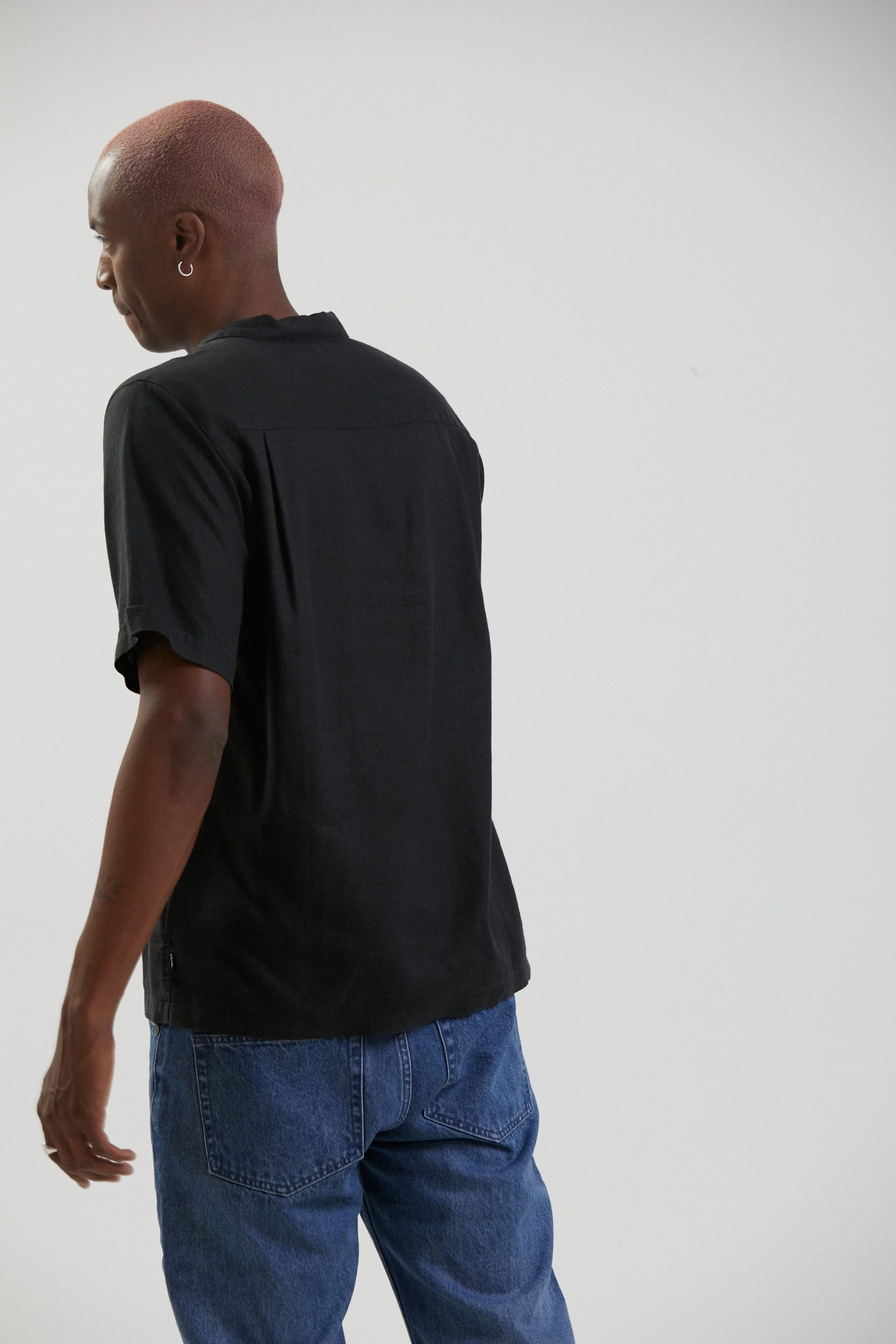 AFENDS Mens Daily - Cuban Short Sleeve Shirt - Black - Image 10