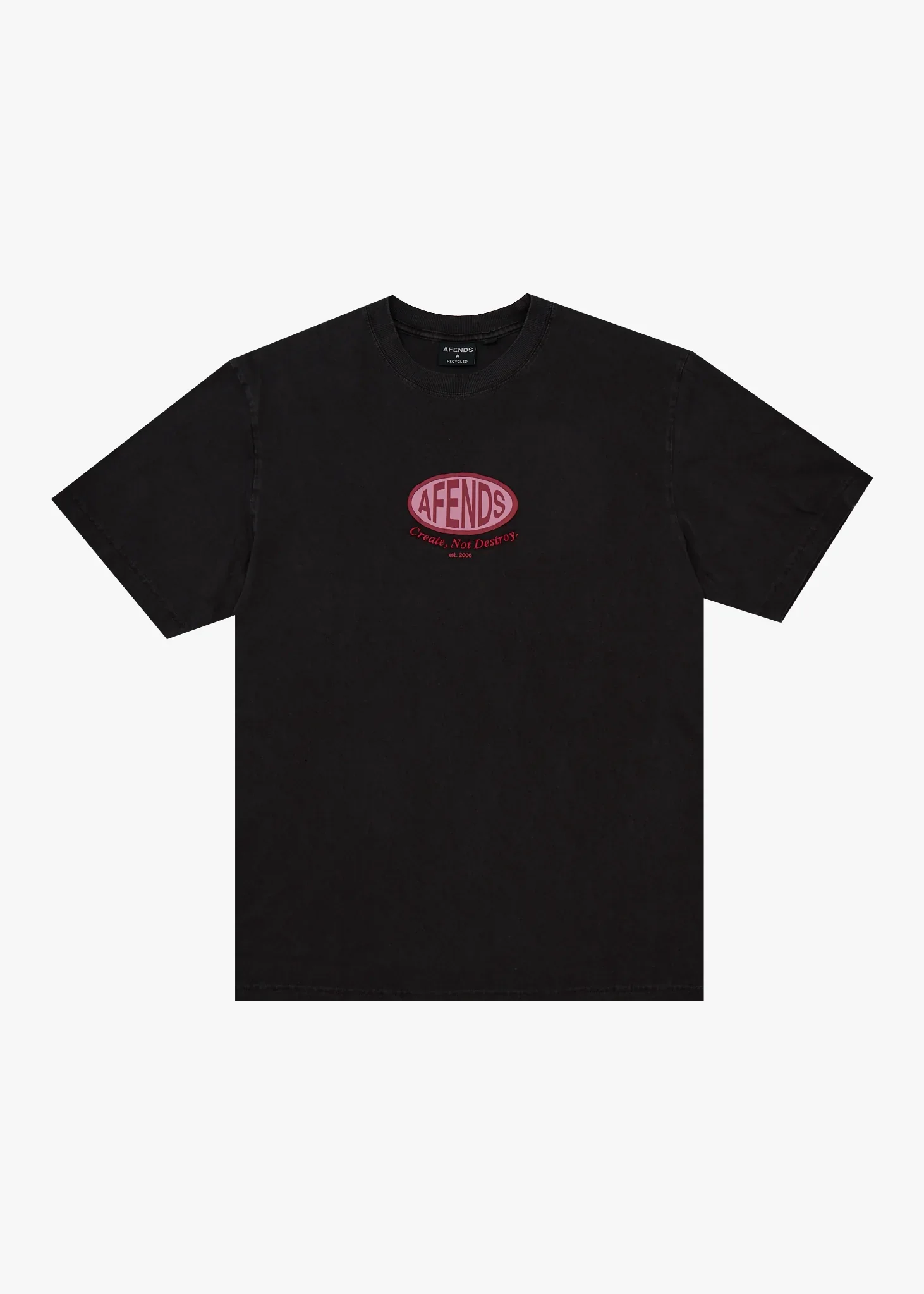 AFENDS Mens Destroyed Retro Tee in Stone Black - Image 10