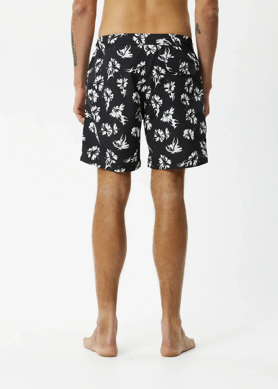AFENDS Mens Hibiscus - Swim Short 18" - Black - Image 5