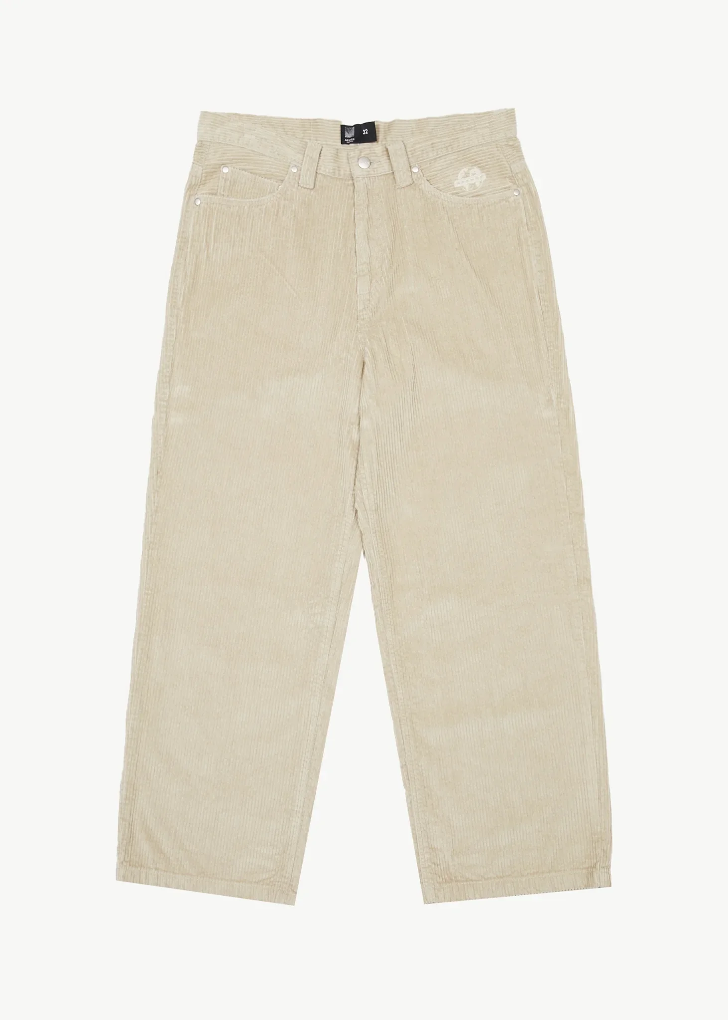 AFENDS Mens Pablo - Organic Corduroy Baggy Pants - Dark Ecru - Image 6