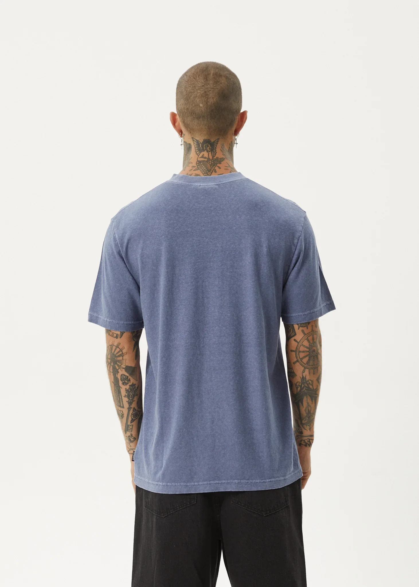 AFENDS Mens Screwed - Retro Fit Tee - Washed Marlin - Image 6