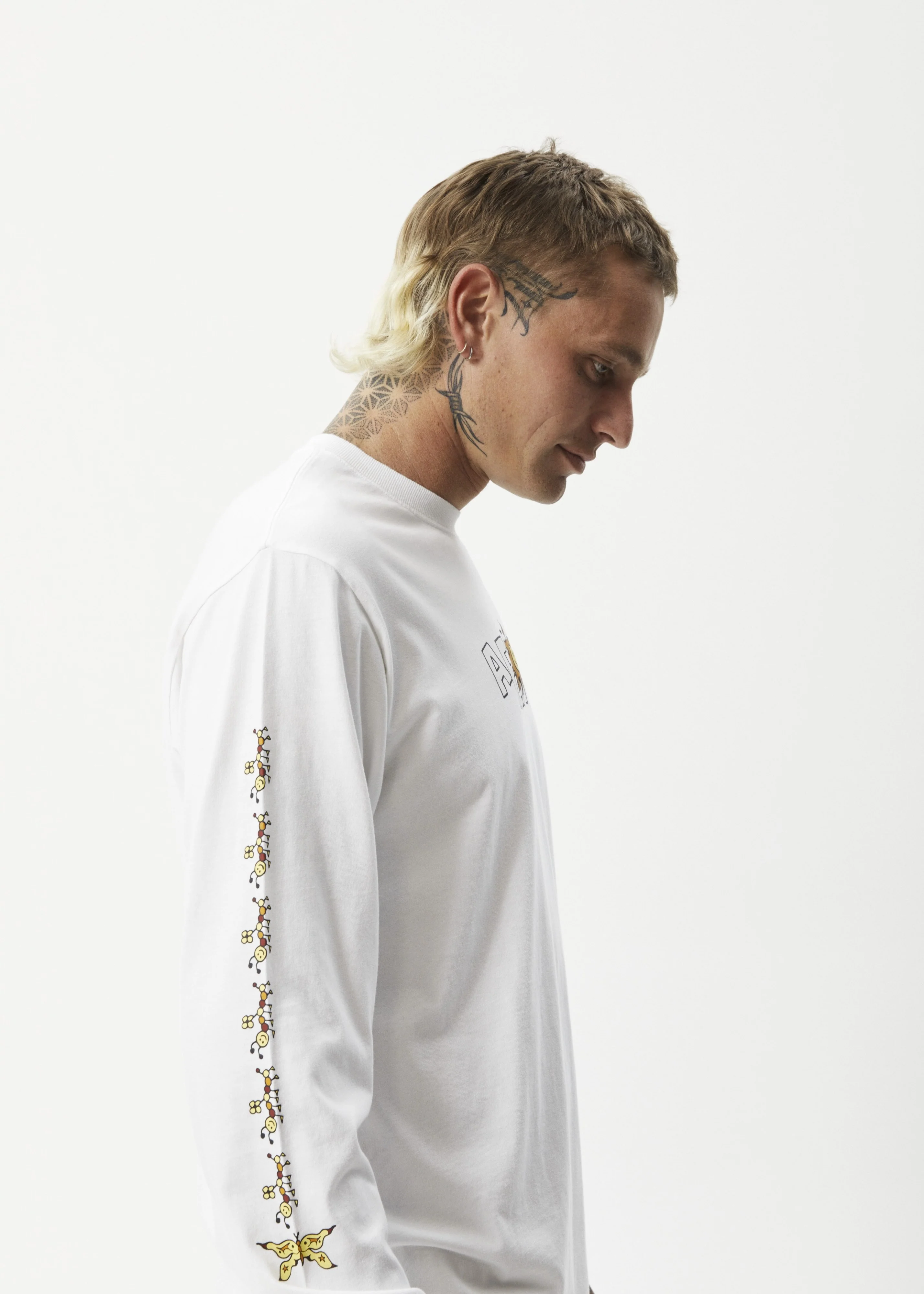 AFENDS Mens Sunshine Long Sleeve Graphic T- Shirt - White - Image 7