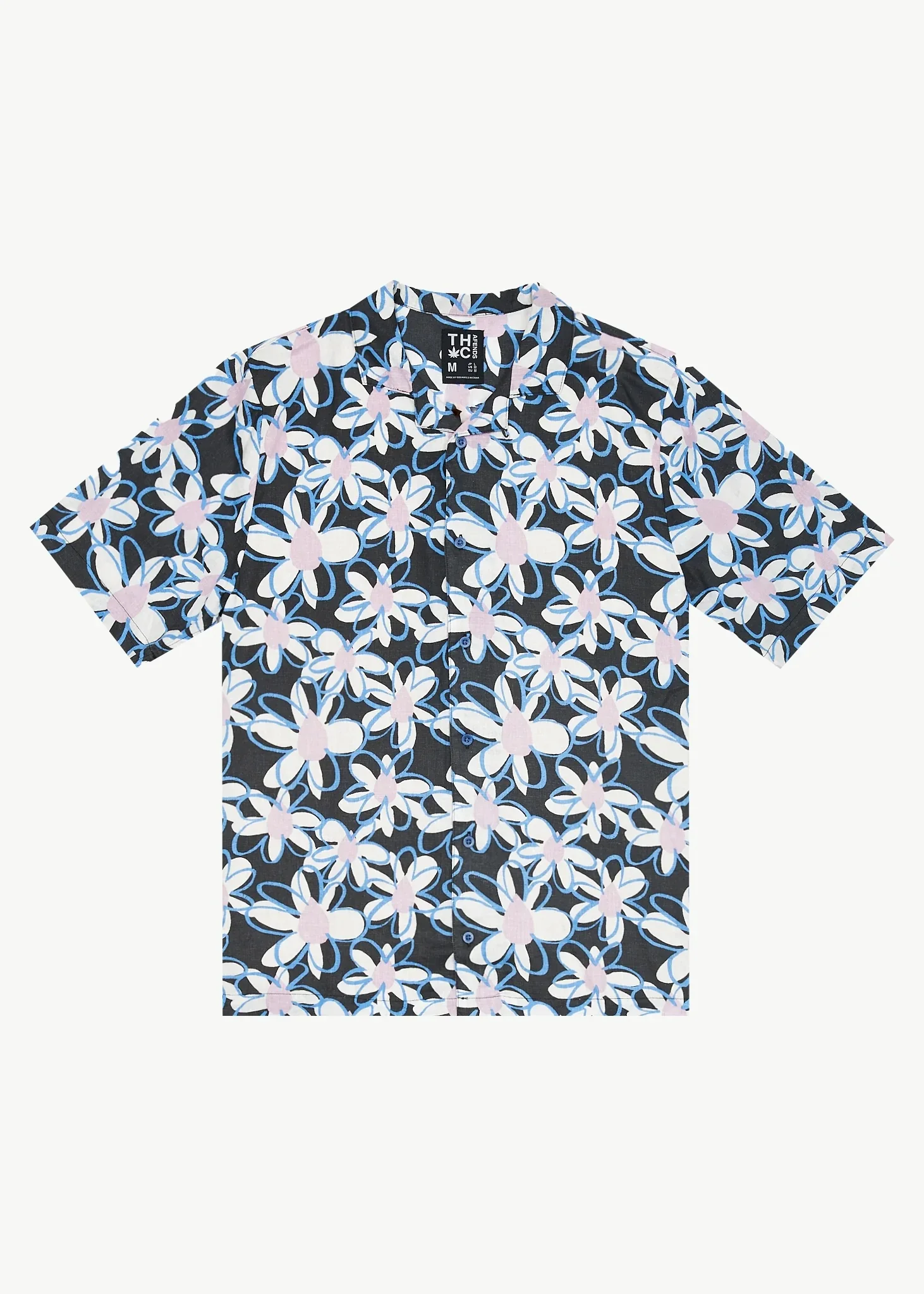 AFENDS Mens Waterfall - Cuban Short Sleeve Shirt - Stone Black - Image 2