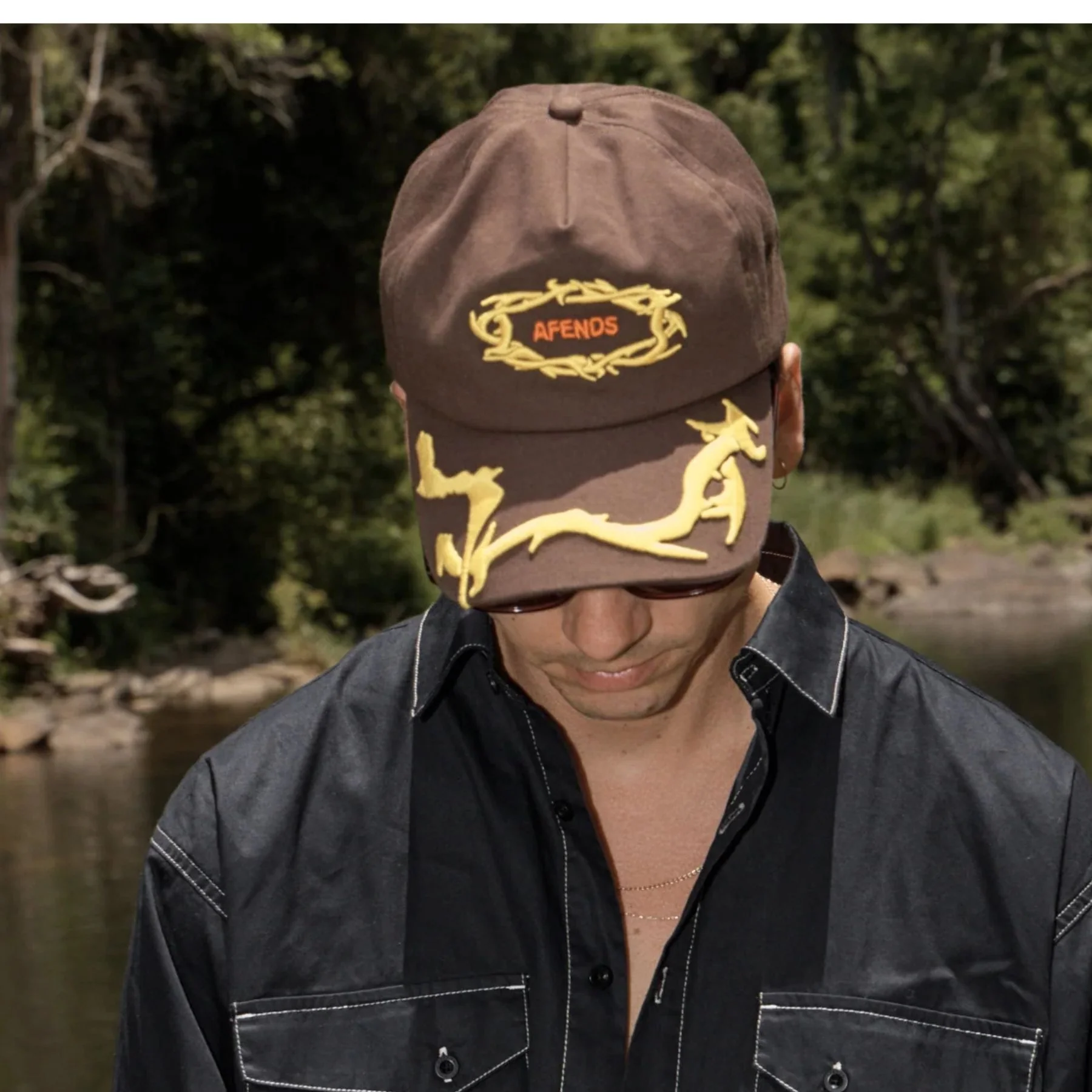 AFENDS Rocked - Five Panel Cap - Coffee - Image 2