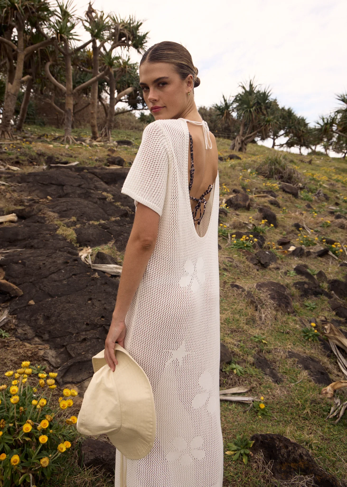 AFENDS Womens Riley - Knit Midi Dress - White - Image 3