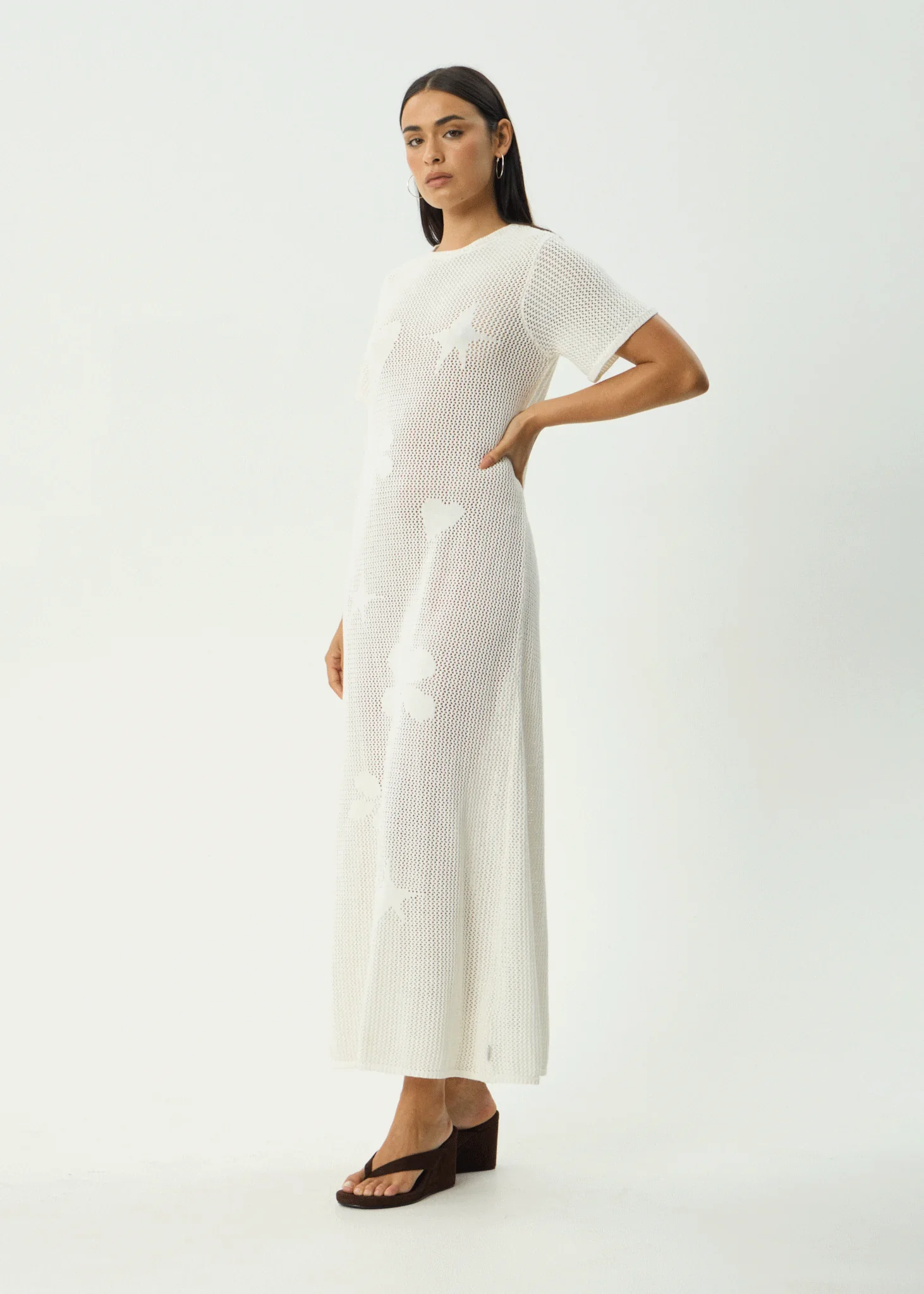 AFENDS Womens Riley - Knit Midi Dress - White - Image 5