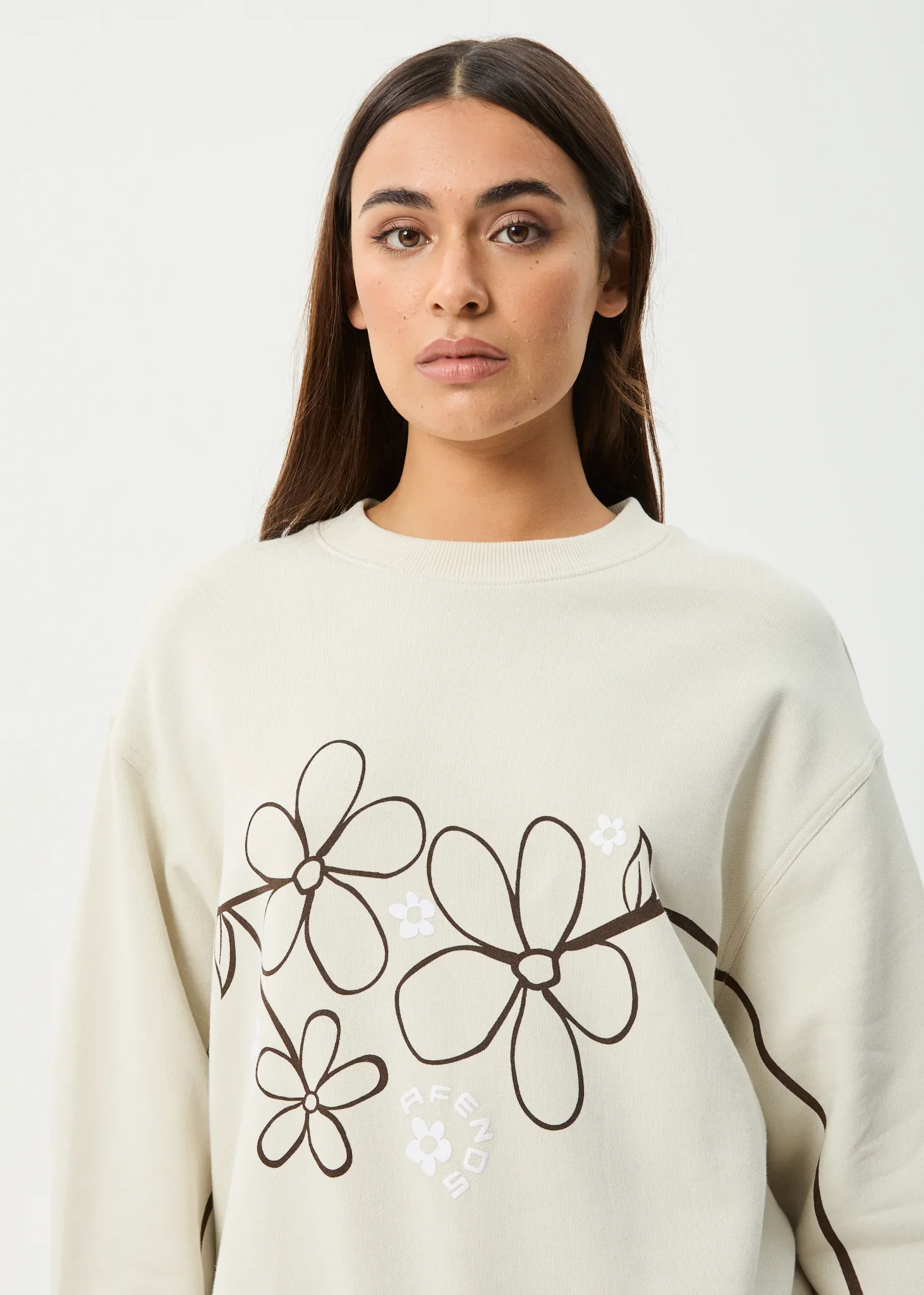 AFENDS Womens Tranquil Crew Neck Jumper - Moonbeam - Image 4