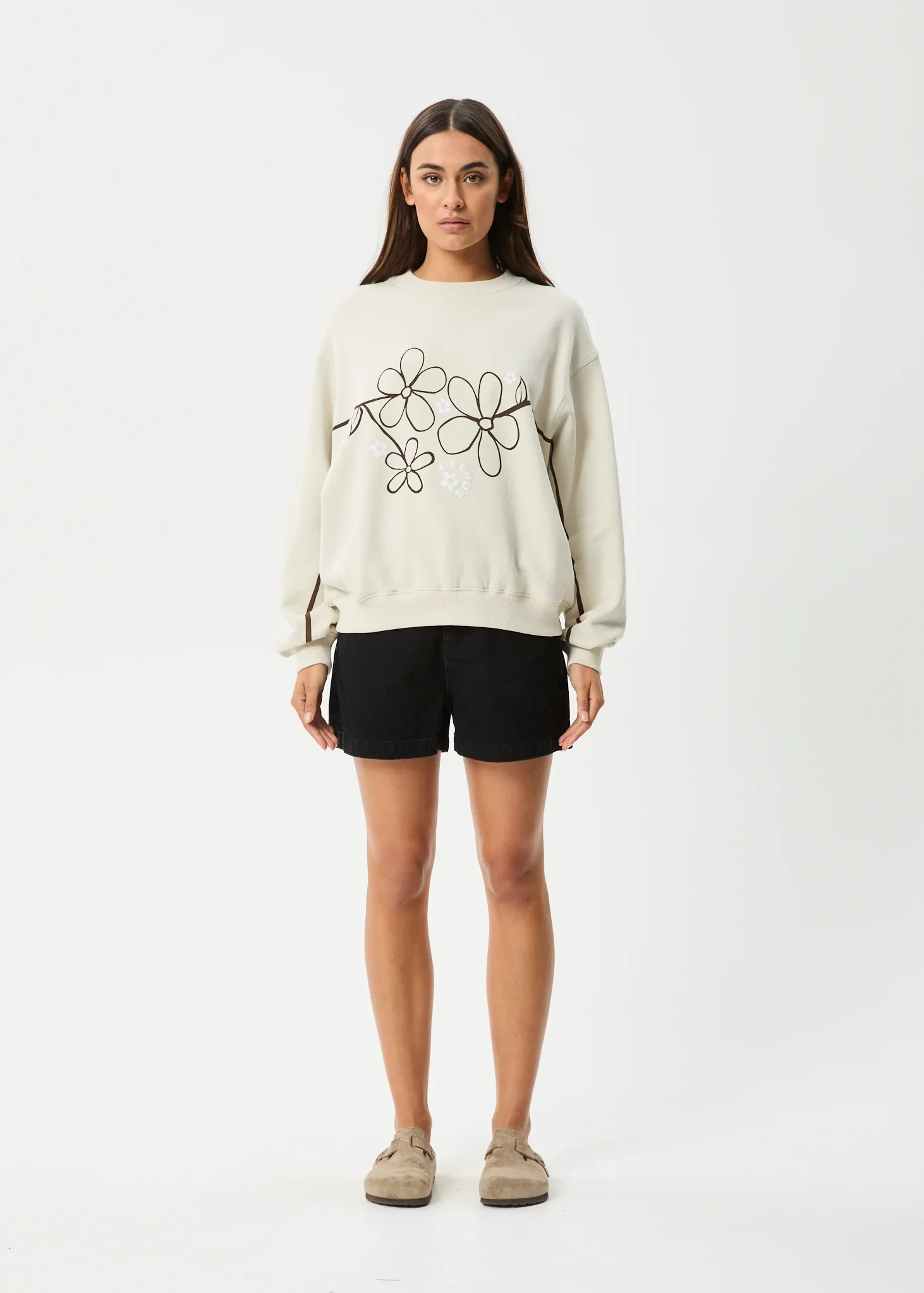 AFENDS Womens Tranquil Crew Neck Jumper - Moonbeam - Image 7