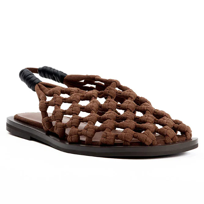 ALIAS MAE Womens Elki Sandal in Mocha Faux Suede - Image 6