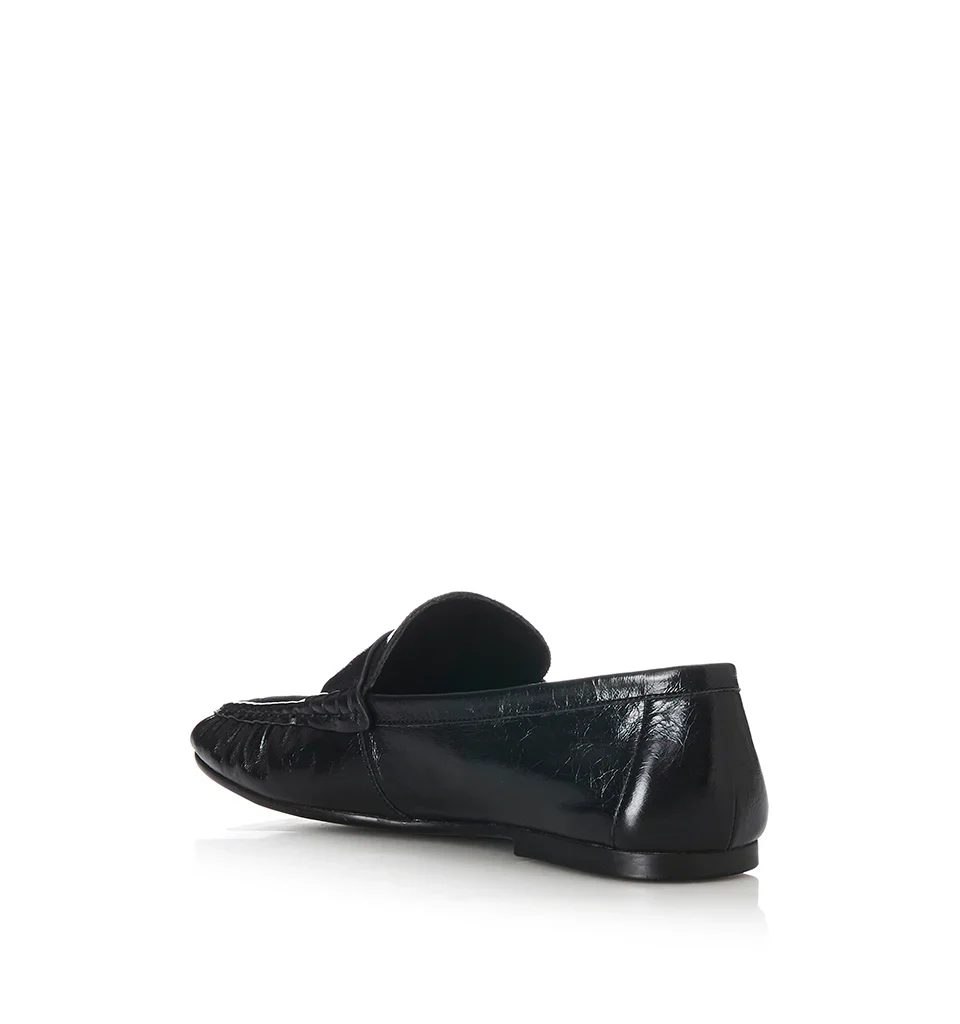 ALIAS MAE Womens Ivana Leather Loafer Shoes - Black Oily Leather - Image 6