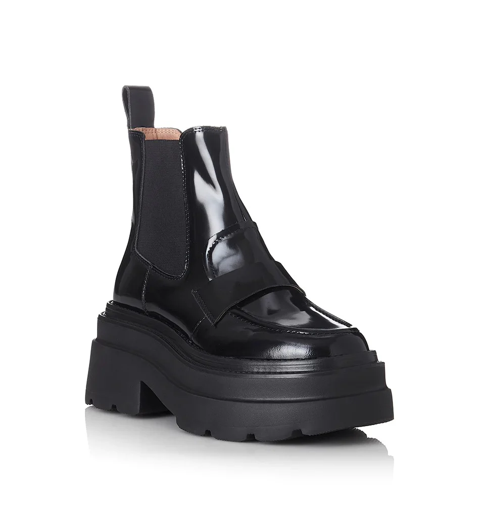 ALIAS MAE Womens Ivy Boots Black Patent Leather - Image 4