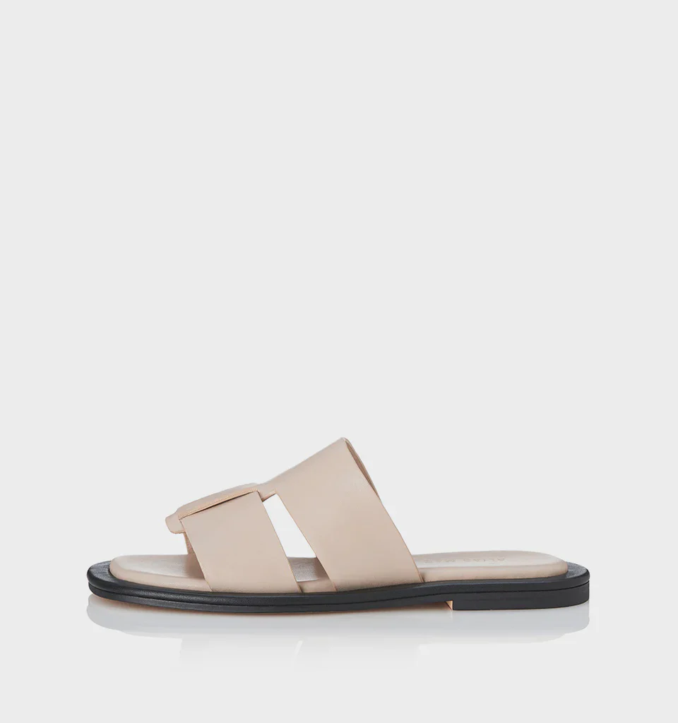 ALIAS MAE Womens Kerryn Slides - Cream Leather - Image 6