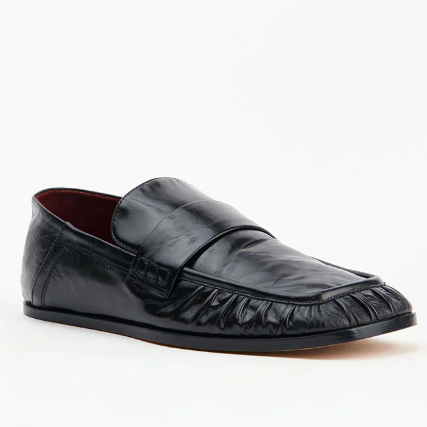 ALIAS MAE Womens Kruz Loafers in Black Oily Leather - Image 5