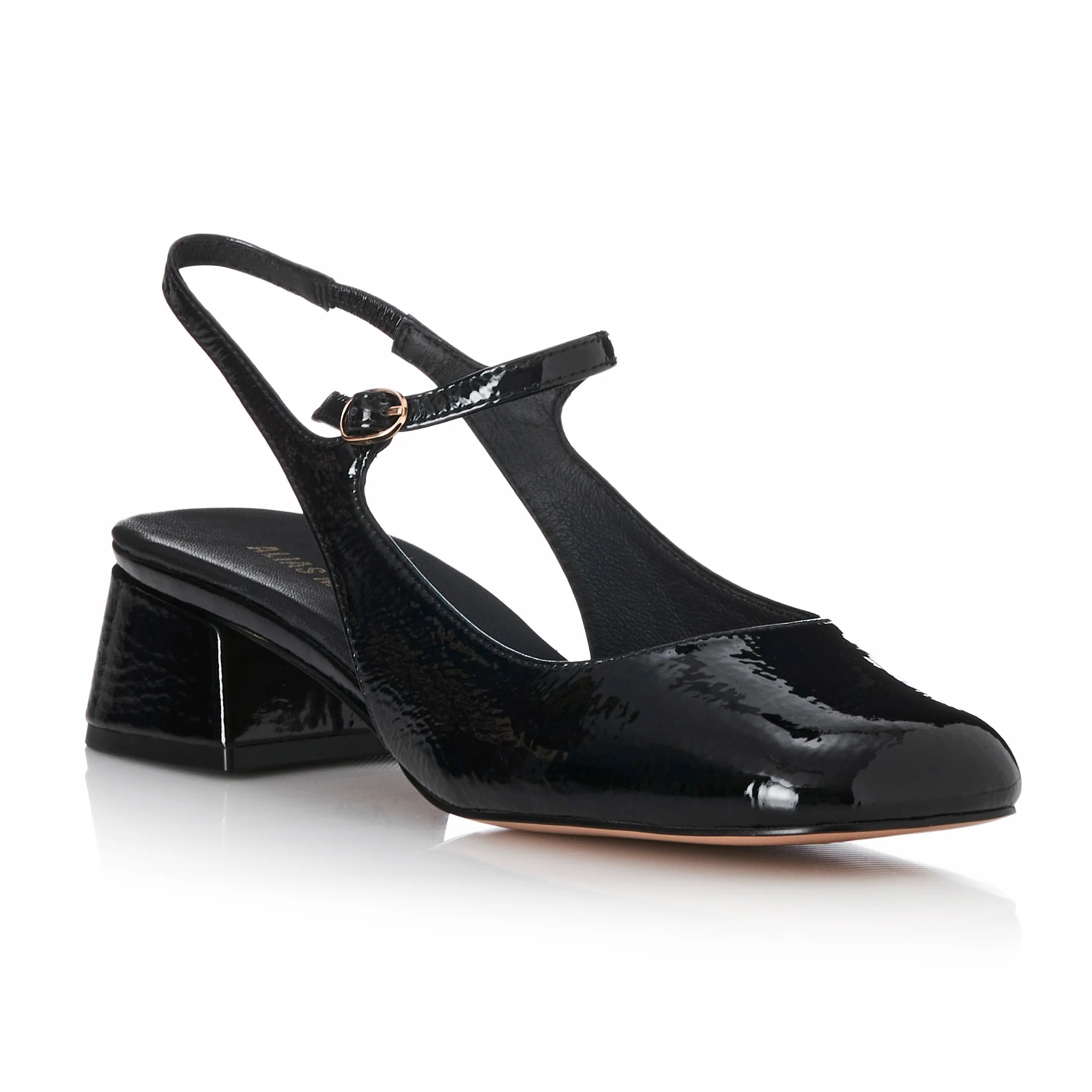 ALIAS MAE Womens Lucie - Black Crinkle Patent Leather Shoes - Image 2