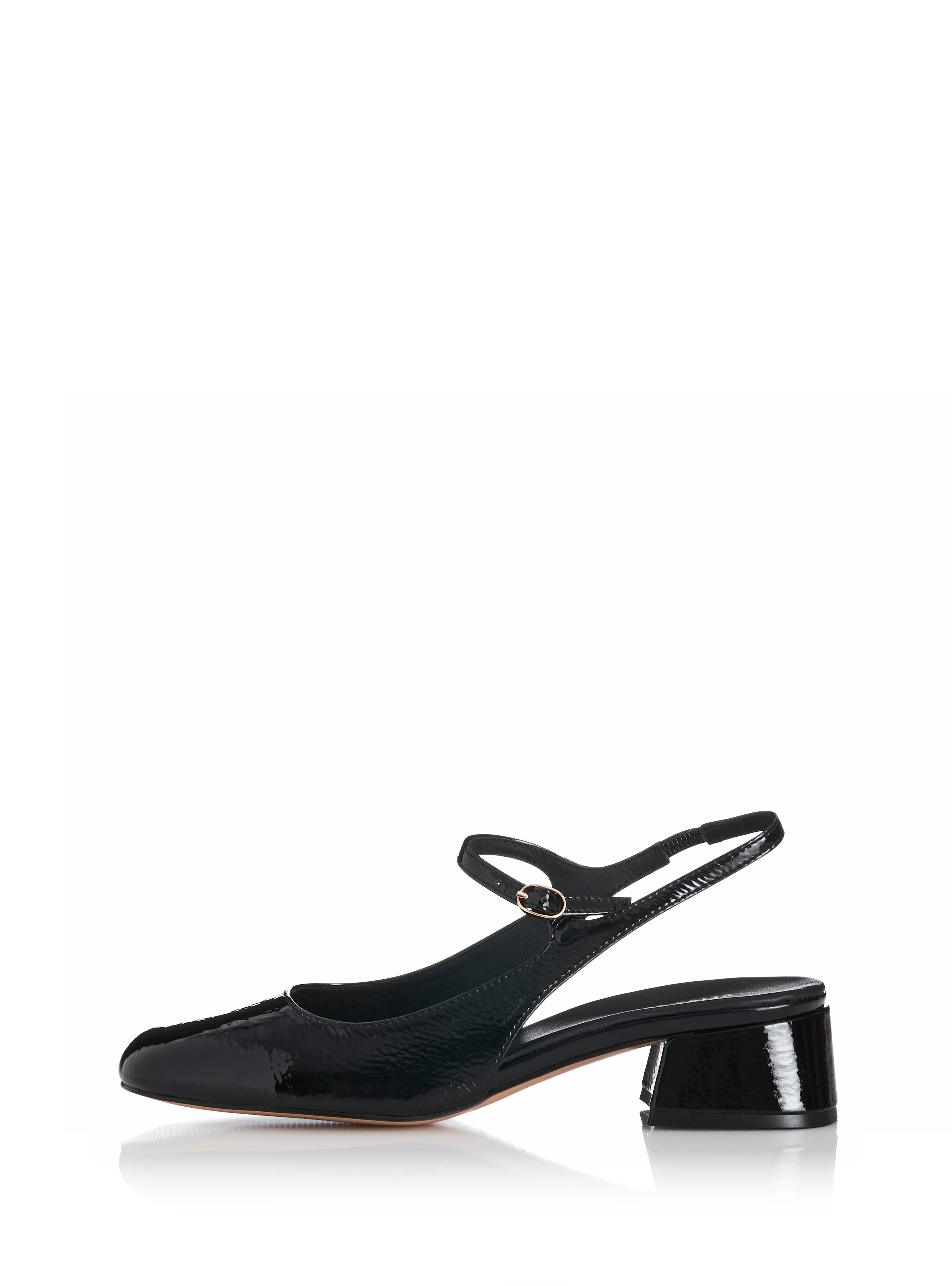 ALIAS MAE Womens Lucie - Black Crinkle Patent Leather Shoes - Image 5