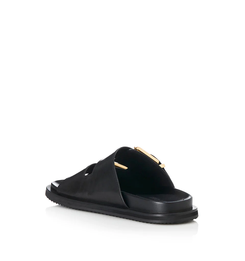 ALIAS MAE Womens Patterson Leather Sandals - Black Leather - Image 7