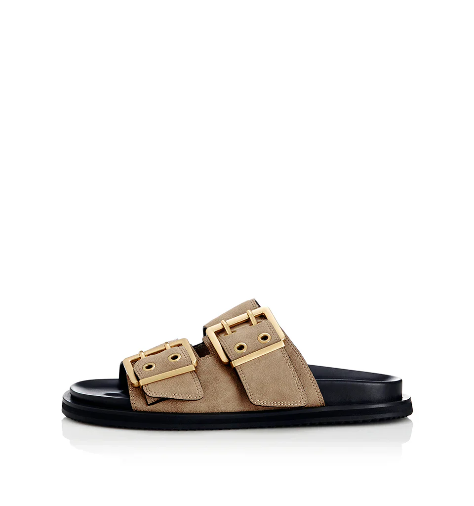 ALIAS MAE Womens Patterson Leather Sandals - Natural Suede - Image 6