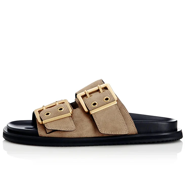 ALIAS MAE Womens Patterson Leather Sandals - Natural Suede - Image 7