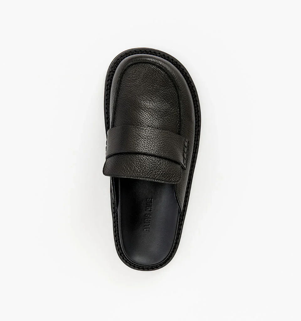 ALIAS MAE Womens Paula in Black Tumble Leather - Image 3