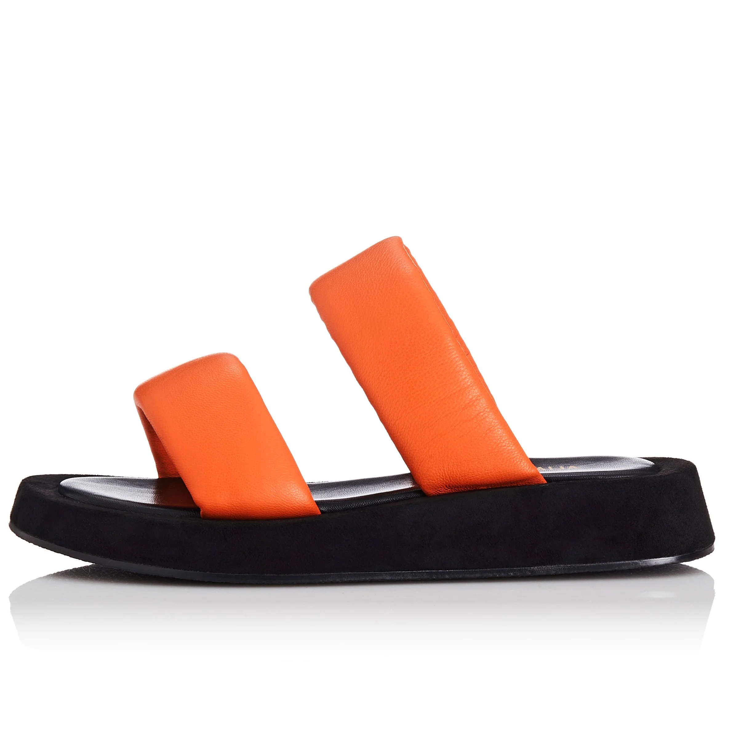 ALIAS MAE Womens Poe Leather Slides Orange Leather - Image 7