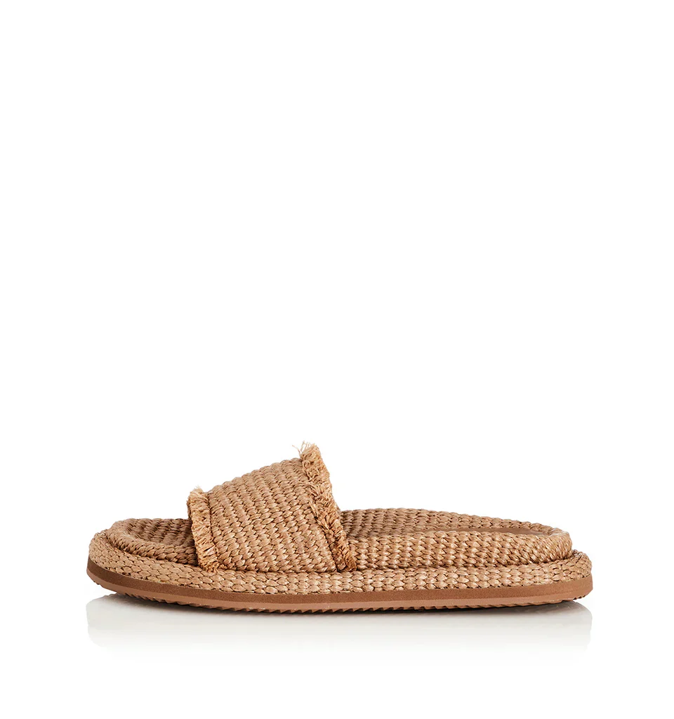ALIAS MAE Womens Tyla Pecan Raffia Slides - Image 3
