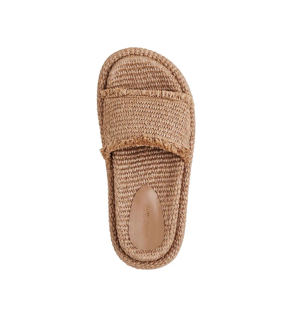 ALIAS MAE Womens Tyla Pecan Raffia Slides - Image 4