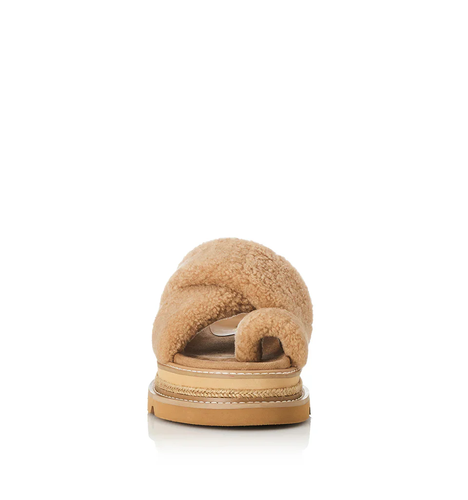 ALIAS MAE Womens Venga Sandals - Fawn Shearling - Image 5