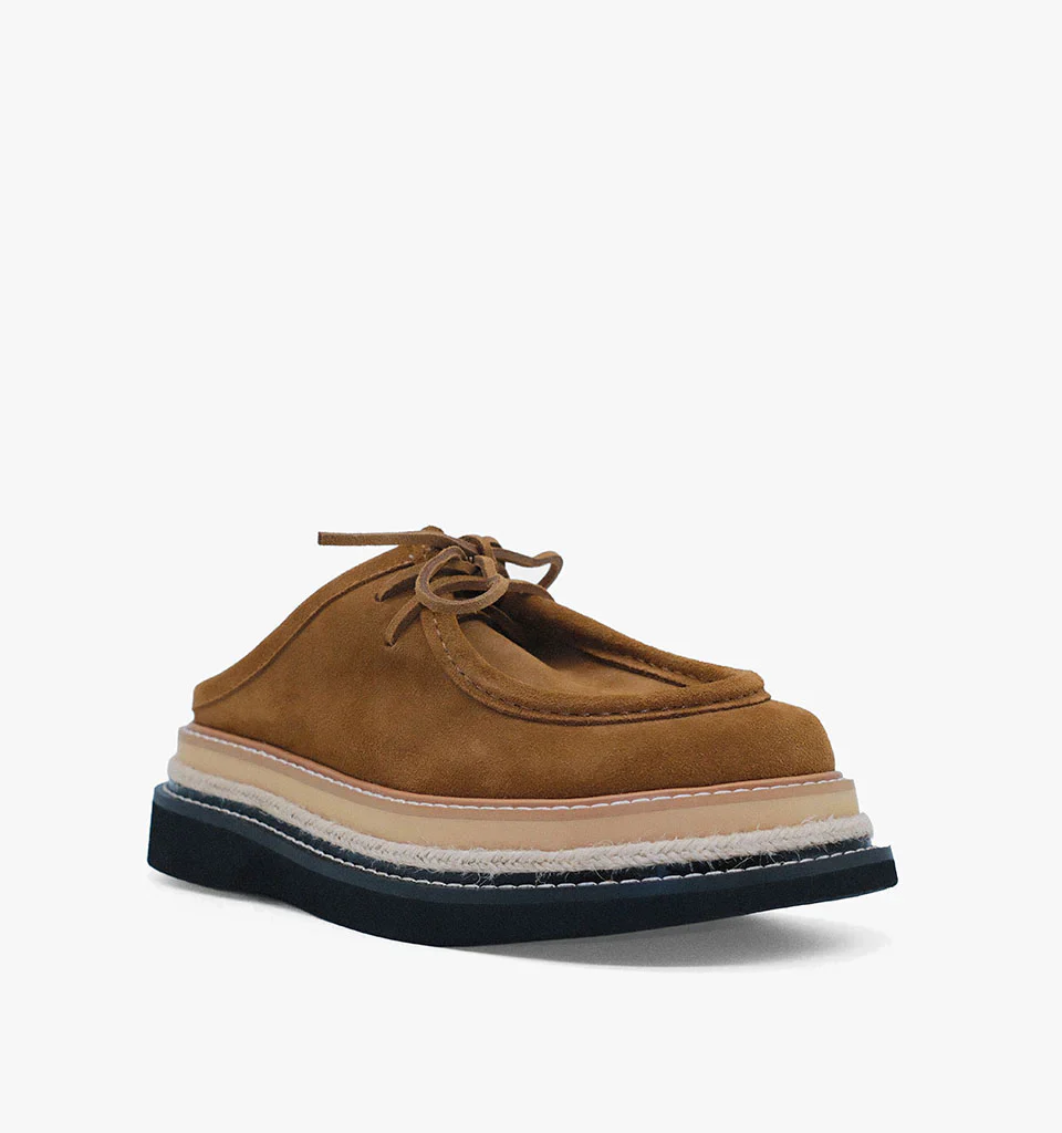 ALIAS MAE Womens Veronique Leather Slides in Mocha Suede - Image 4