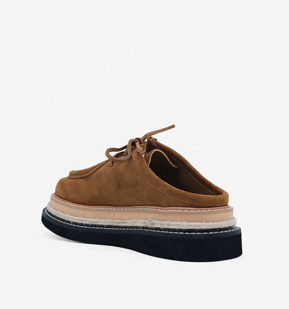 ALIAS MAE Womens Veronique Leather Slides in Mocha Suede - Image 5