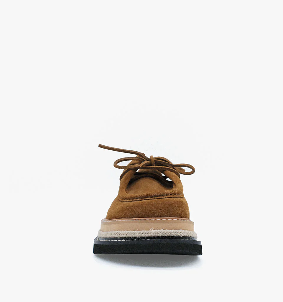 ALIAS MAE Womens Veronique Leather Slides in Mocha Suede - Image 6
