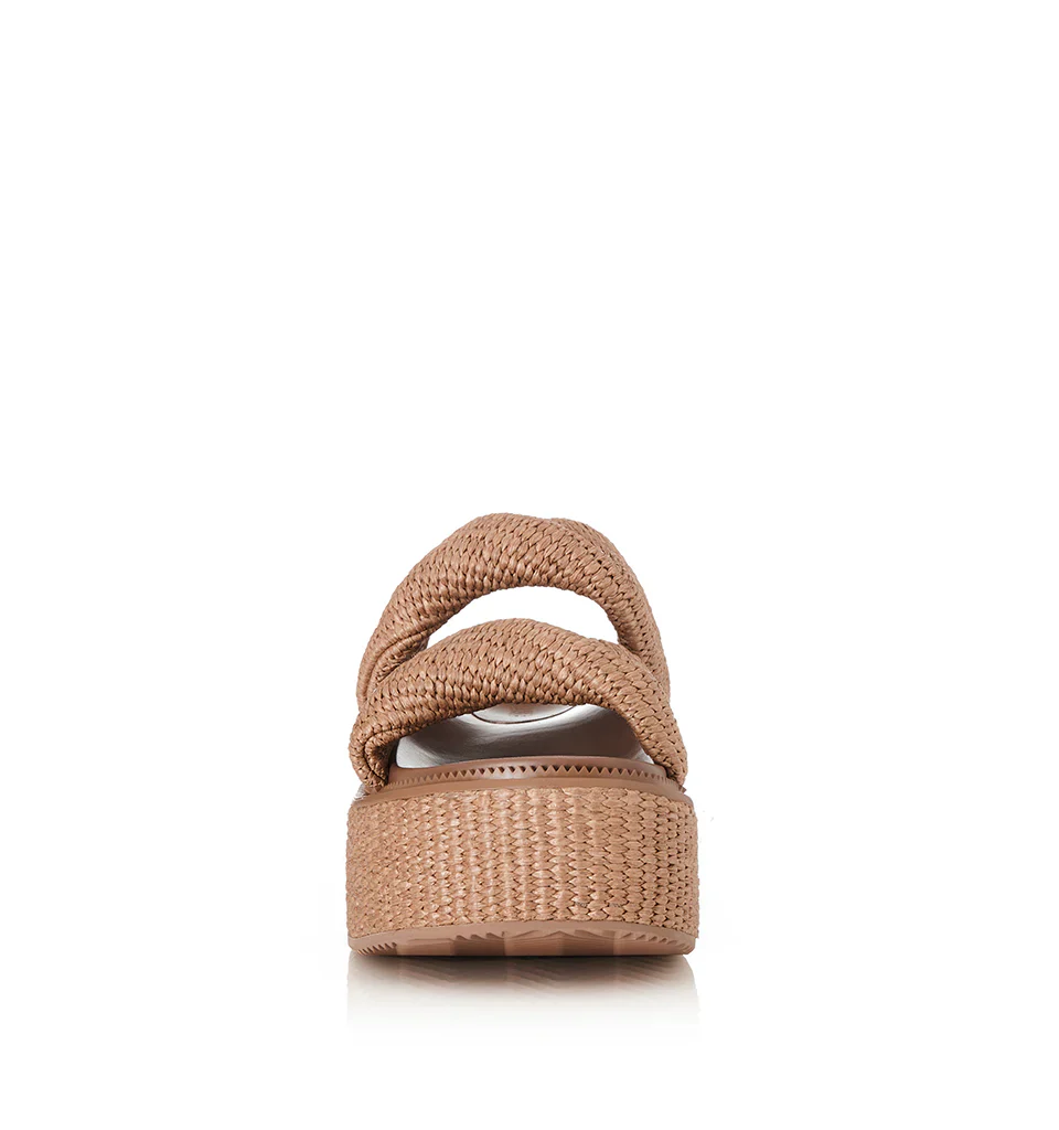 ALIAS MAE Womens Yvette Chunky Flatform Sandals - Pecan Raffia - Image 6