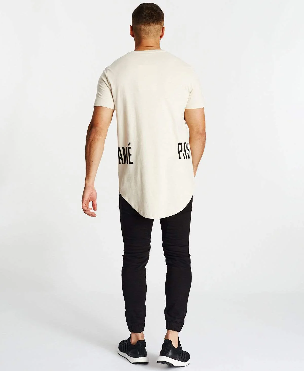 AMERICAIN Mens A La Fin Dual Curved Hem Tee - Sand - Image 3