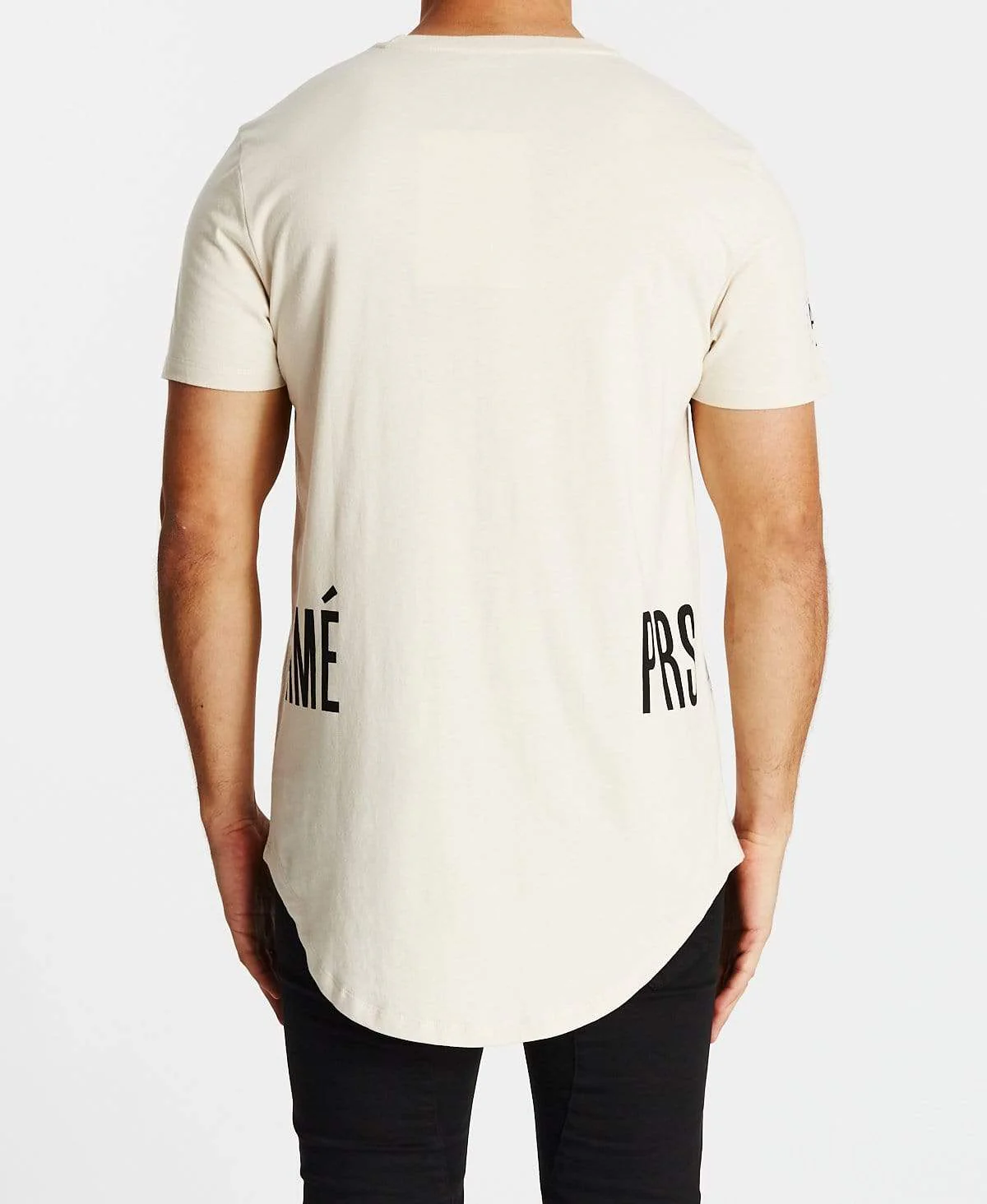 AMERICAIN Mens A La Fin Dual Curved Hem Tee - Sand - Image 5