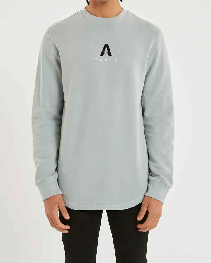 AMERICAIN Mens Cleveland Dual Curved Hem Jumper - Smoke - Image 2