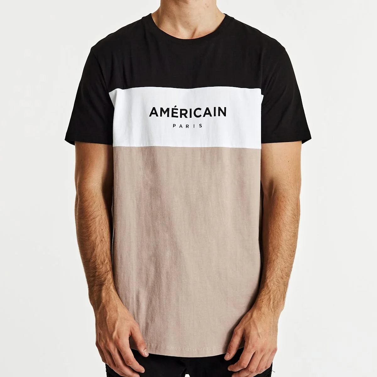 AMERICAIN Mens Decider Dual Curved Hem Tee Shirt Jet Black - Image 5