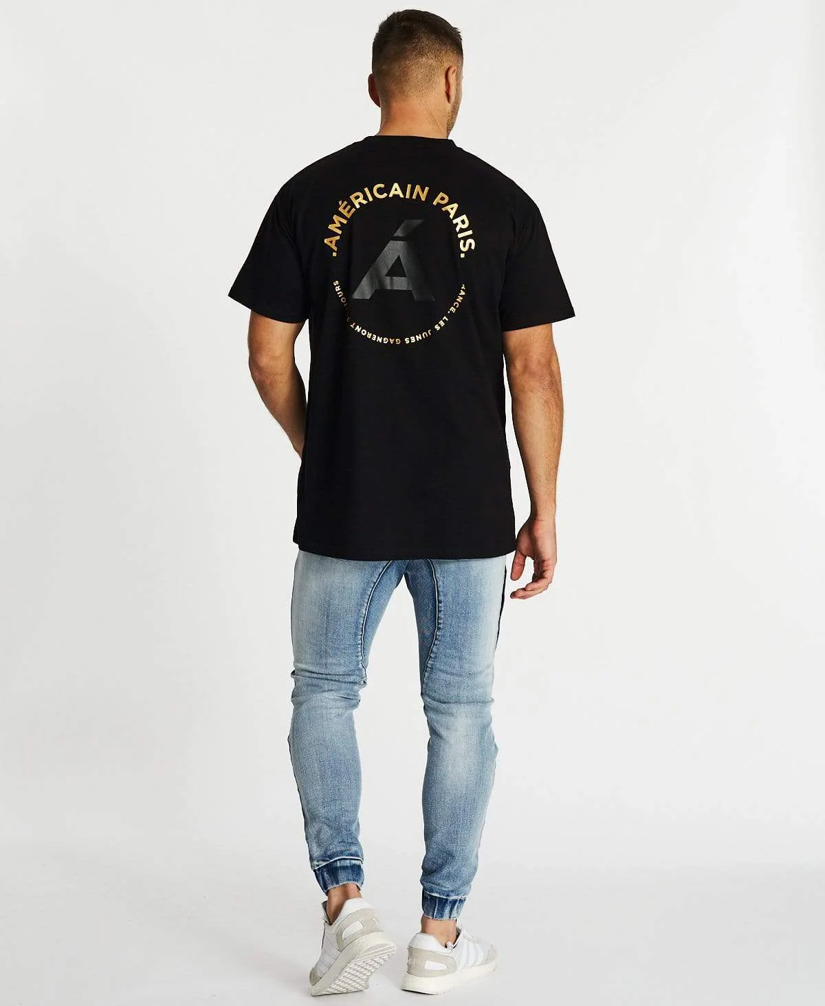 AMERICAIN Mens Jusqua La Fin Oversized Tee - Jet Black - Image 2