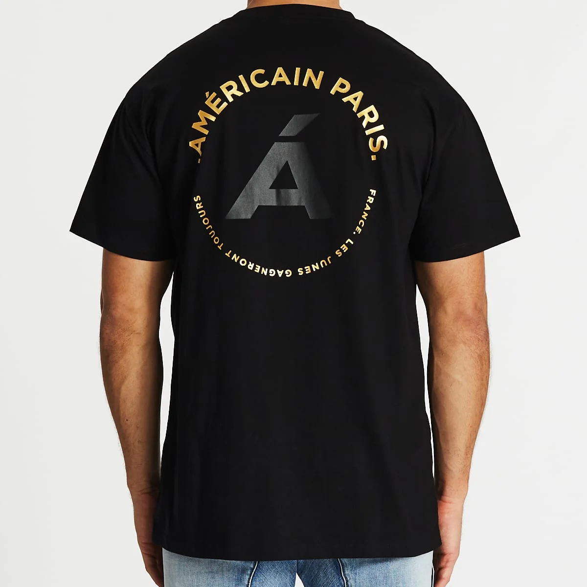 AMERICAIN Mens Jusqua La Fin Oversized Tee - Jet Black - Image 4