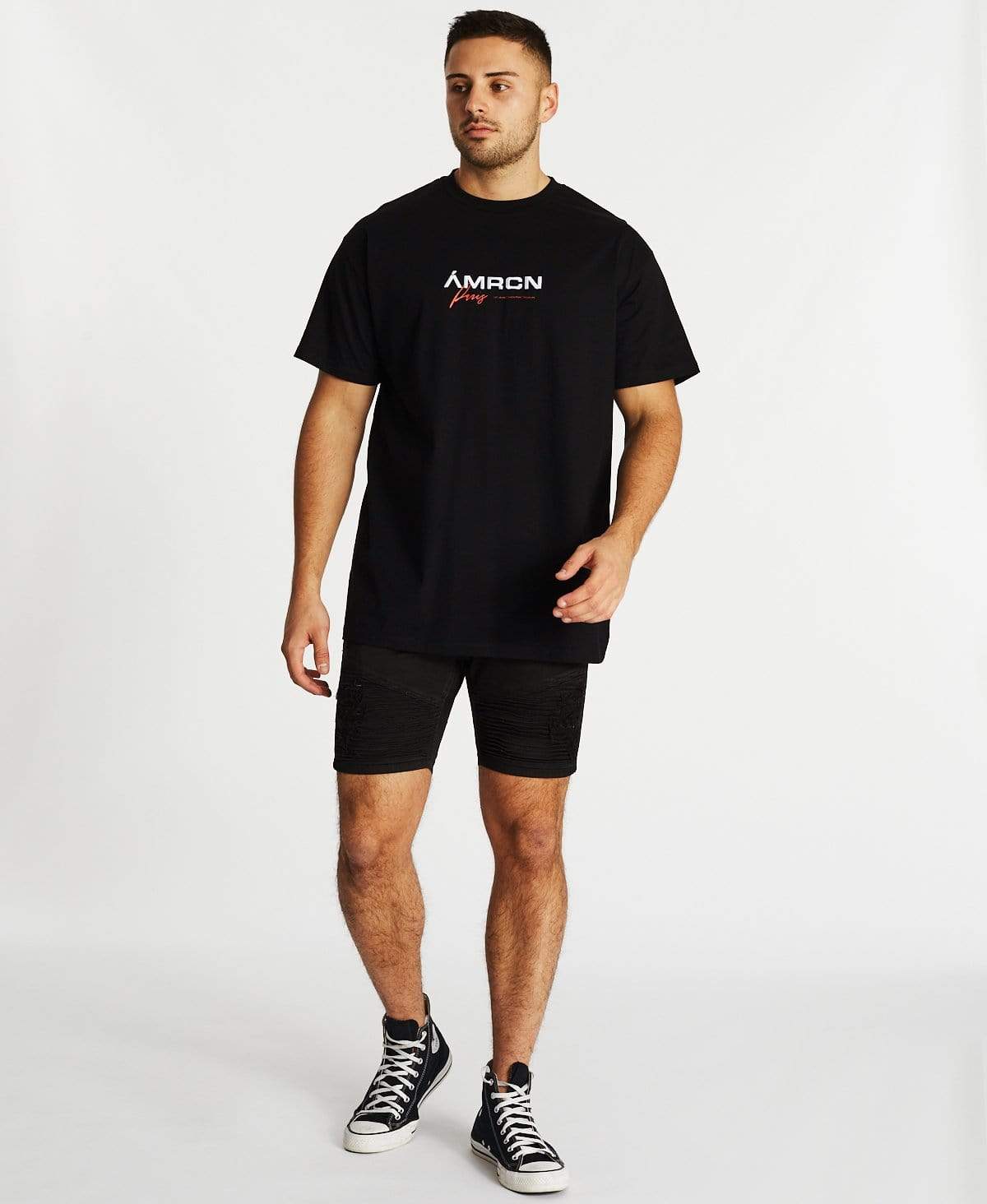 AMERICAIN Mens Le Meme Oversized Tee - Jet Black - Image 2