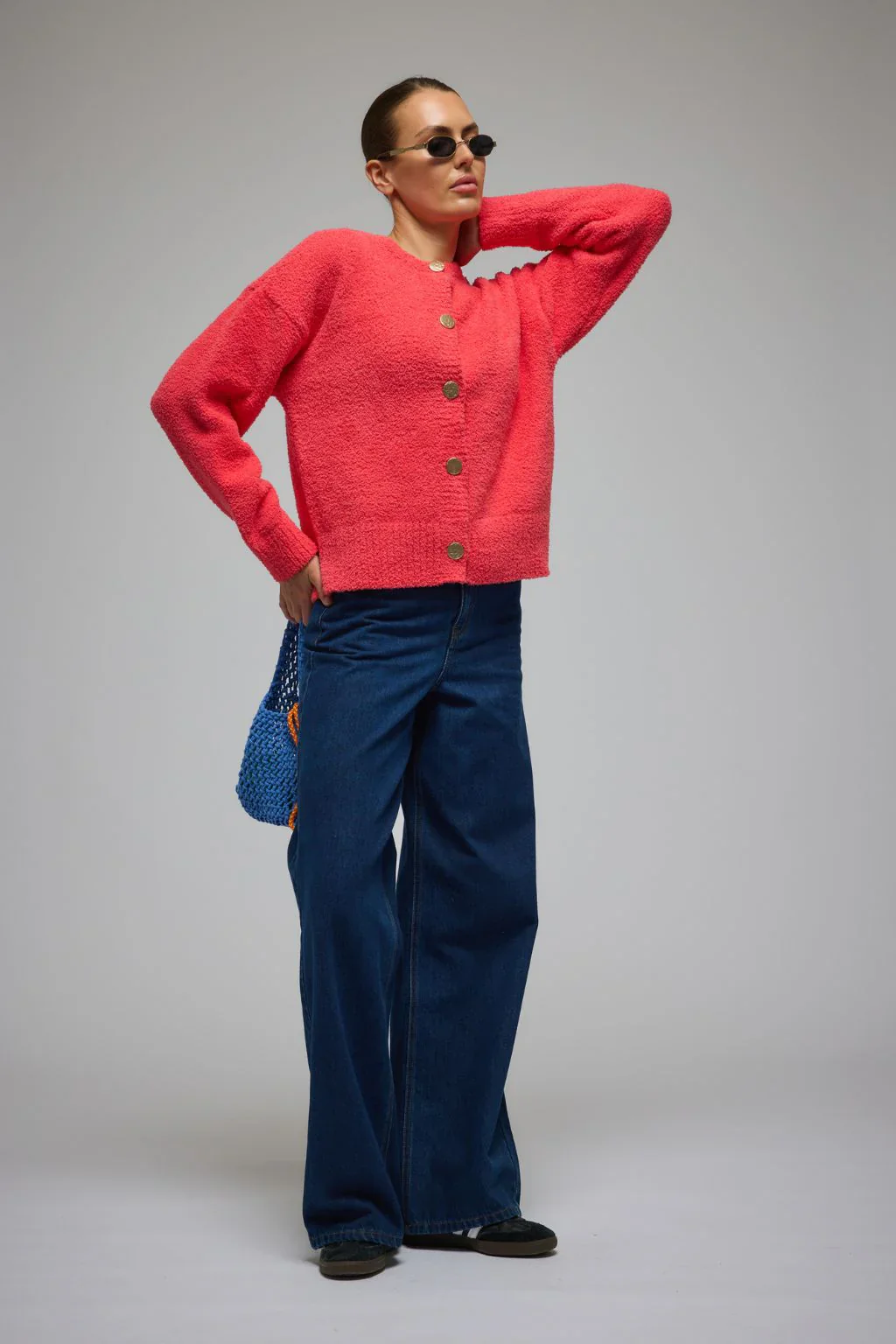 ARAMINTA JAMES Womens Aime Cardigan Coral - Image 2