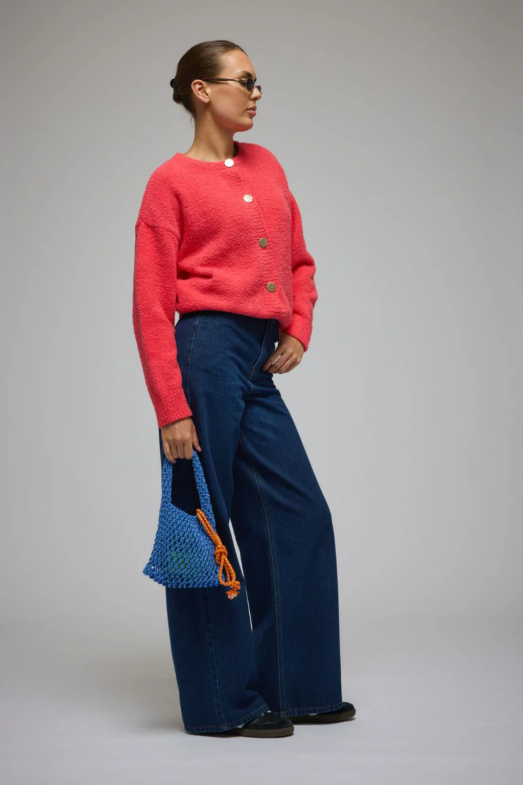 ARAMINTA JAMES Womens Aime Cardigan Coral - Image 4