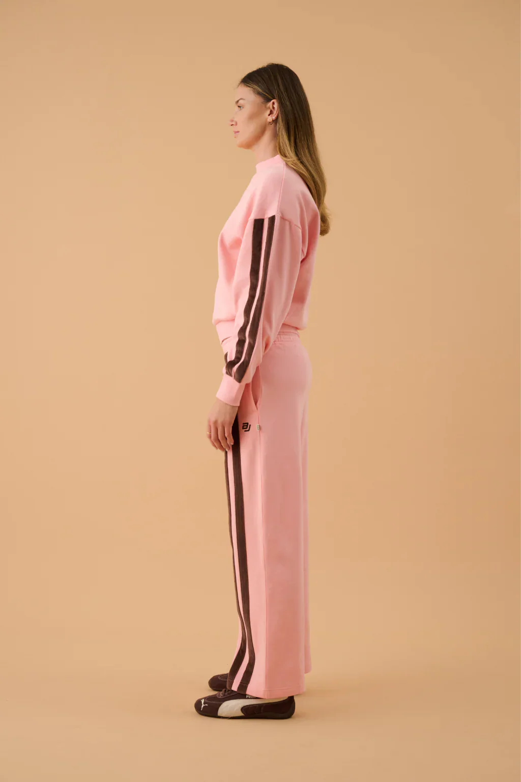 ARAMINTA JAMES Womens AJ Logo Stripe Trackpant in Rose Quartz - Image 6